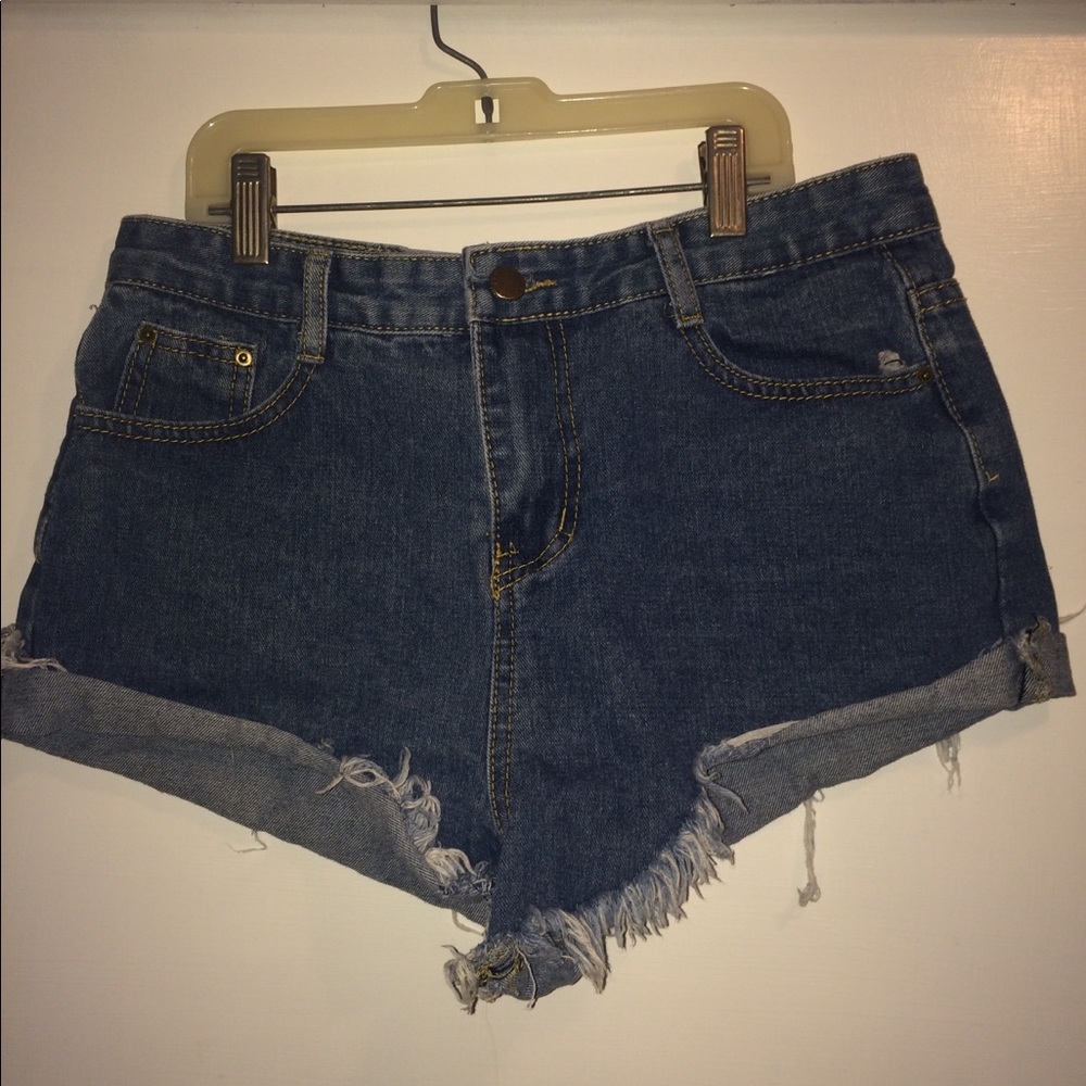 Romwe High Waisted Jean Shorts